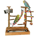Natural Wood Bird Perch Stand Parrot Playground Play Gym - color: Brown