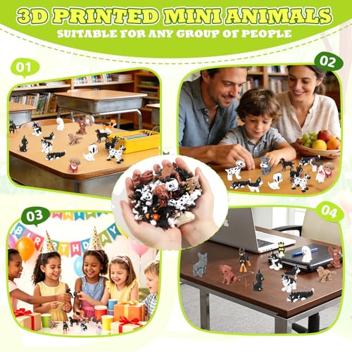 36 Pcs 3D Printed Dog, Cute Desk Pets Decor for Kids Classroom Prizes - style: 36 Pcs Dogs