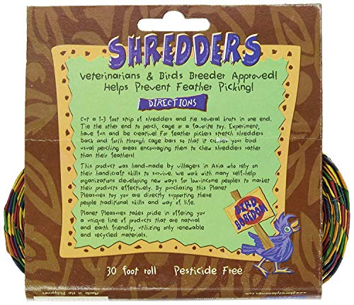 Planet Pleasures Rainbow Shredders Straight Ribbon Bird Toy, 30' L by 1" W - size: Rainbow Small, style: Straight