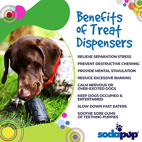 SodaPup Magnum Soda Can – Dog Treat Dispenser & Chew Toy Made in USA from Our Most Durable Non-Toxic, Pet-Safe, Food Safe Natural Rubber for Mental Stimulation, Problem Chewing, Calm Nerves, & More - color: Black Magnum Can Toy, size: Medium
