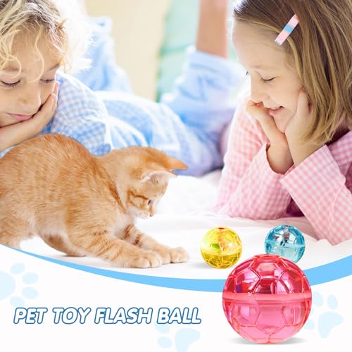 Frienda 4 Pcs Light up Cat Ball LED Motion Ghost Hunting Cat Ball, Bright - color: Bright