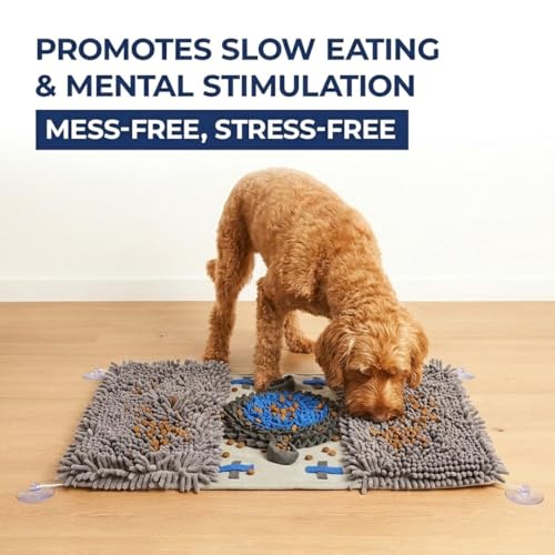 Muddy Mat® Double Chenille & Fleece Snuffle Mat for Dogs – 19x30 Interactive Snuffle Mat for Dogs Large Breed – Slow Feeding Mat for Training, Foraging & Stress Relief