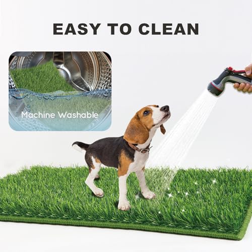 HQ4US 4LEGS Grass Pee Pads for Dogs Potty with Foldable Dog Litter Box - size: Large for Dog＜ 28" Length