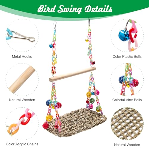 Bird Swing Toys Coolrunner Bird Hammock Bed Hanging Swing Nest Cotton