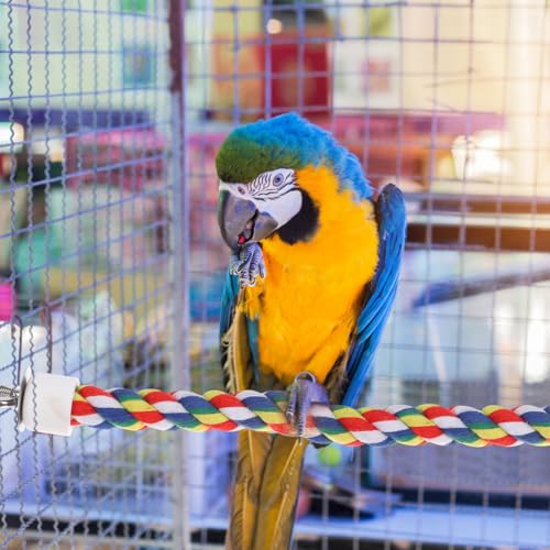 Hemobllo Parrot Cotton Rope Perch 23.62 in Bird Rope for Cages Climbing Chewing Standing Station for Parakeets Balance Training Exercise and Boredom Relief - size: 60cm