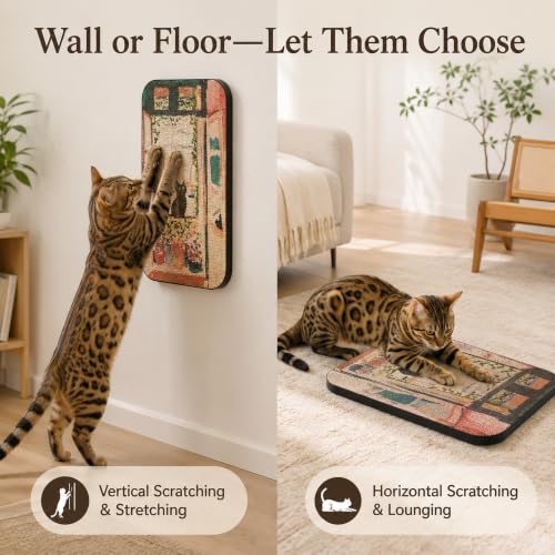 Cat Wall Scratcher, Art Cat Scratching Board for Indoor Cats - color: The Open Window