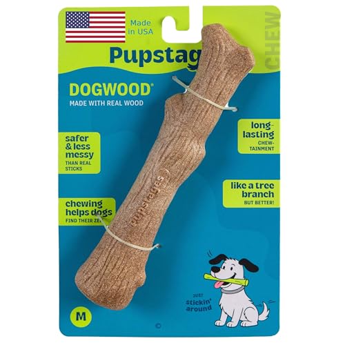 Pupstages Dogwood Stick Dog Chew Toy, Made in USA, Medium, 7.4" - size: Medium (Pack of 1)