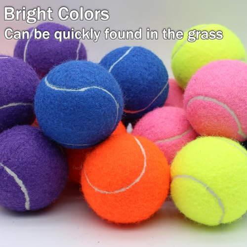SHYUJAJIE Tennis Ball,20 Pack Practice Balls Bulk,Dog Balls with Mesh Bag - color: Multicolour