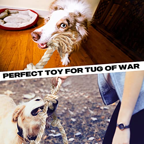 Fida Dog Rope Toys for Large Dogs, Tough Tug of War Dog Toys - color: White-1 handle