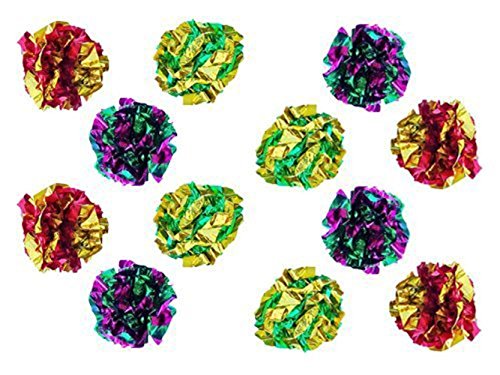 Original Mylar Crinkle Balls Cat Toys - 12 Pack - size: 12 Pack