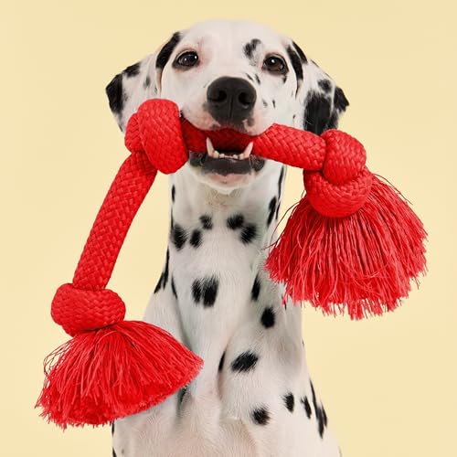 Playology Tug Rope Dog Toys for Large Breed Dogs - Jumbo, Beef Scent - size: Jumbo, style: Beef