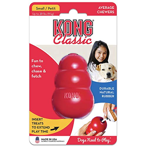 KONG Classic Stuffable Dog Toy, Natural Rubber Chew, for Small Dogs - size: Small (Pack of 1)