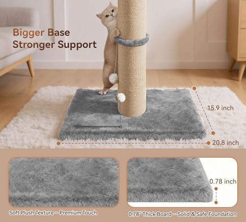 5-Inch Thick Sisal Cat Scratching Post, 36" Tall Tower, Gray - color: Gray Upgrade