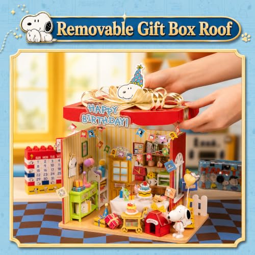 puremind 3D Wooden Snoopy Puzzle Birthday House, Peanuts DIY Model