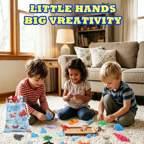 36 Pcs 3D Printed Sea Animals, Desk Pets Decor for Kids Classroom Prizes - style: 36 Pcs Sea Animals