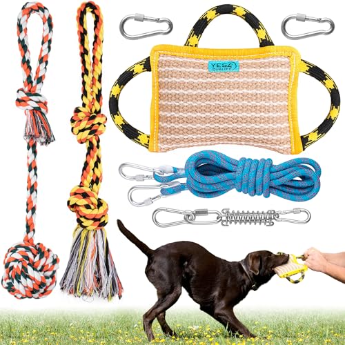 YES4QUALITY Dog Bite Pillow & Outdoor Bungee Hanging Toy Bundle