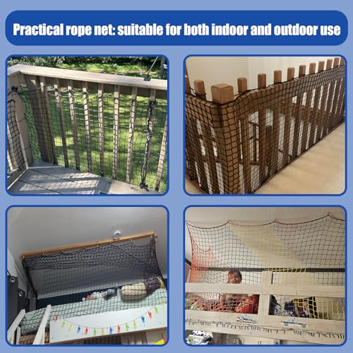 Safety Net Kids Pet Balcony Protection Rope Net Stair Safety Netting for Railings Playground Safety Net Golf Practice Net Baseball Nets for Batting Knotless Polyester Sports Netting - size: 3x13FT