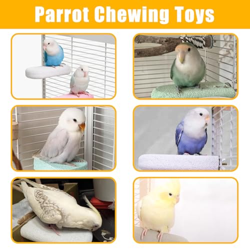 4Pcs Bird Beak Grinding Stone Lava Ledge Parrot Perch Stand Platform,Color - color: 4Pack Colorful | S & L