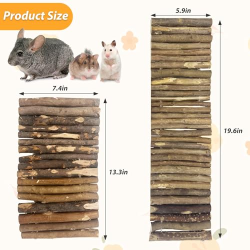 Hamiledyi Wooden Hamster Bridge Guinea Pig Tunnel Hideout Ramp Large Ladder - size: 19.7" L x 5.9" W