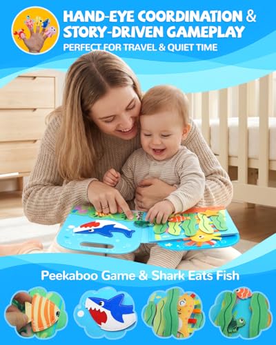 Busy Book for Toddlers 1-3, Busy Board for 1 Year Old, Quiet Books - style: Ocean