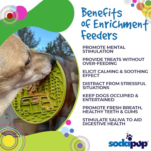 SodaPup Camp eMat – Durable Enrichment Feeder with Suction Cups Made in USA from Non-Toxic, Pet-Safe, Food Safe Rubber for Mental Stimulation, Digestive Health, Avoid Overfeeding, Calming, More - color: Camp eMat Green