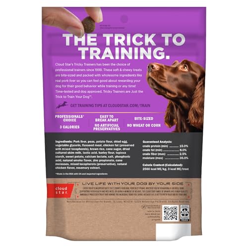Cloud Star Tricky Trainers Soft & Chewy Dog Treats, Liver, 14 oz. Pouch (Pack of 12) - size: 14 Ounce (Pack of 12)