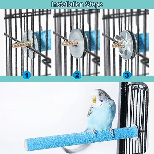 4PCS Wooden Bird Perch Stand Toys 7.9x0.8in for Parakeet Cage Accessories