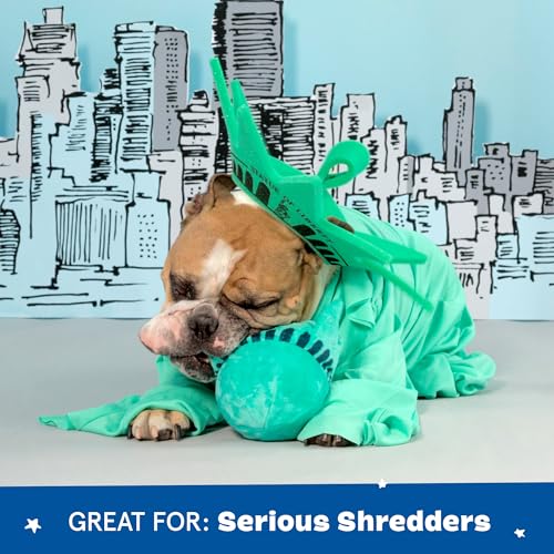 BarkBox Lady Liberty Ball 2-in-1 Interactive Plush Dog Toy - color: Liberty Ball