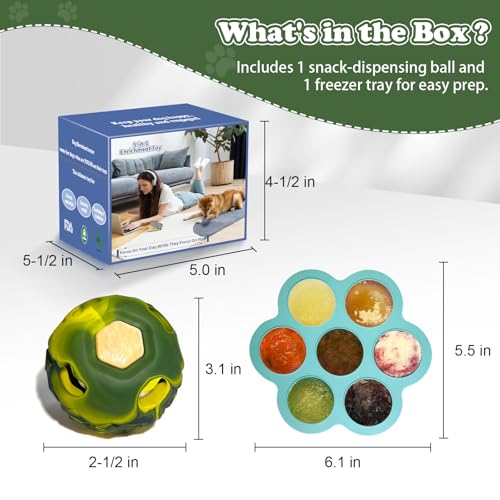 Frozen Dog Enrichment Toy, Small Freezable Fillable Natural Rubber Chew Toy - color: Green, size: Small
