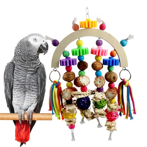 Corn cob and wooden mango combination natural wooden parrot chew toy