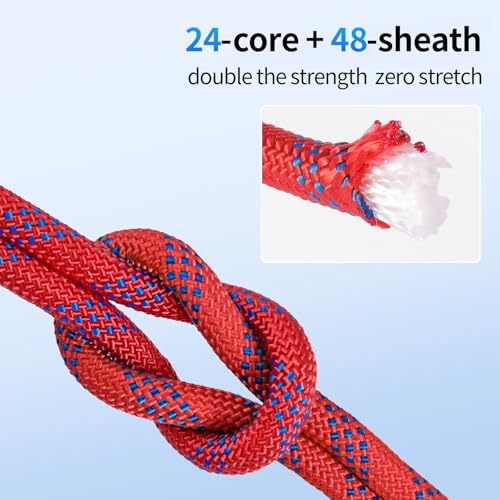 100Ft 3/4 Inch Climbing Rope, Heavy Duty Arborist Rope(Red) - size: 3/4in-100ft-Red
