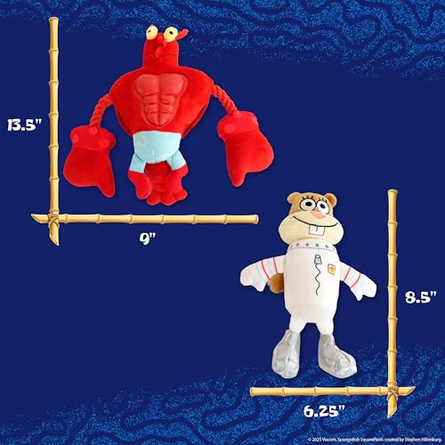 SpongeBob SquarePants, Squeaky Plush Dog Toys, Larry & Sandy, 2-Pack - style: Larry and Sandy