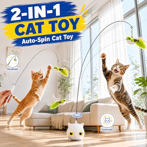 CATPICK Interactive Cat Toy for Indoor Cats, Automatic Flying Bird Toy - color: Grey