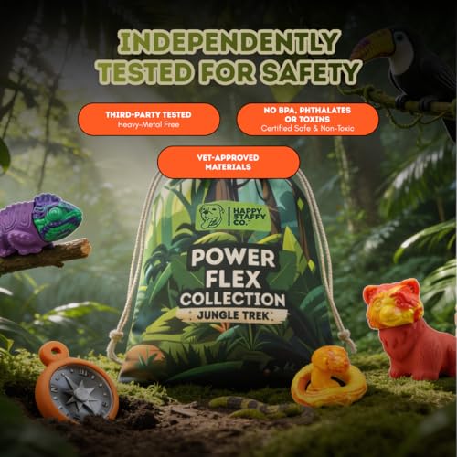 Happy PowerFlex Jungle Trek Dog Chew Dog Toys, 5 Piece Set