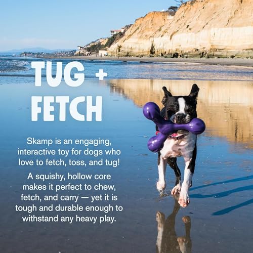 WEST PAW Zogoflex Air Skamp Tug-of-War Stick Dog Chew Toy – Hollow, Squishy Interactive Toy for Dogs, Puppies – for Chewing, Catch, Carry, Fetch, Dishwasher Safe, Latex-Free, Large 8.5", Aqua Blue - color: Aqua Blue