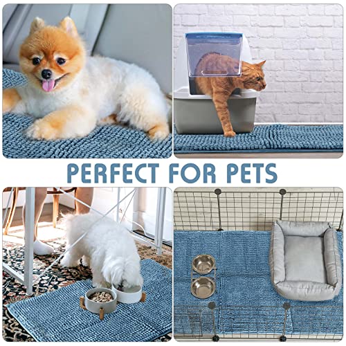 Amylove 4 Pcs Guinea Pig Cage Liner, 16 x 24 Inch, Blue - color: Blue, size: 16 x 24 Inch, style: Low Pile Chenille