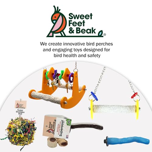 Sweet Feet and Beak Roll Bird Swing, Conure Quaker, Small, Yellow - color: Yellow, size: Small 8.5"