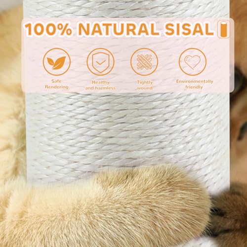 Cat Scratching Post,45'' Tall Scratcher Tree Toys for Indoor Large Cats - color: yellow-45inch