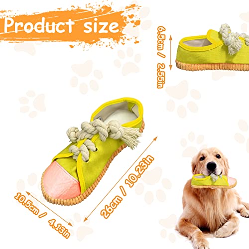 WishLotus Shoes-Shaped Dog Chew Toys, Tear-Resistant Plush Toys for Teeth Grinding & Relieve Boredom - Yellow - color: Yellow