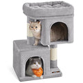 Feandrea Cat Tree, 26.4-Inch Small Cat Tower, Cute Plush Condo, Light Gray - color: Light Gray, size: S (15.7"L x 11.8"W x 26.4"H)