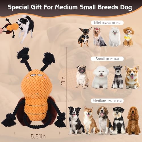 Yipetor Cockroach Squeaky Dog Toy, Puppy Rope Chew Toy for Medium Dogs - style: Modern