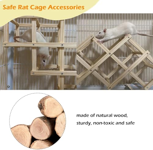 Kiln-Dried Wood Rat Climb Toy, Hanging Cage Ladder Activity (M, 1Pc) - style: M, 1pc
