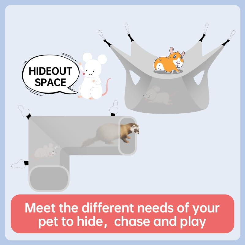 Large Caliber Guinea Pig Hideout & Hammock, Corner Hideout Toy for Guinea Pig, Ferret, Hedgehog, Piggy-2 Tunnel Strawberry - color: 2. Tunnel- strawberry