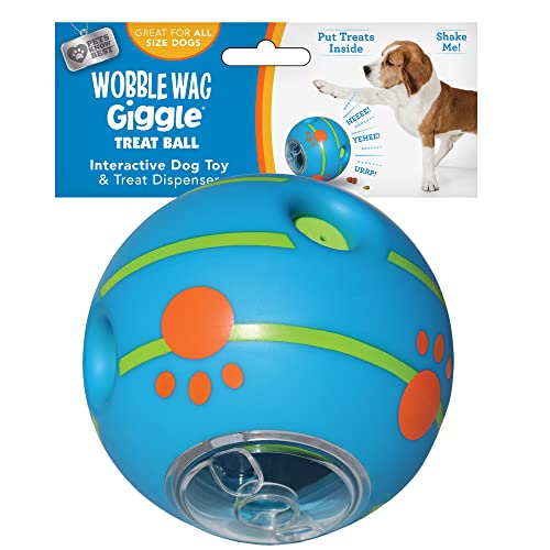 Wobble Wag Giggle Treat Ball- Interactive Dog Toy & Treat Dispenser, Fun Giggle Sounds When Rolled or Shaken, Great for Dogs Pets Know Best - style: Treat