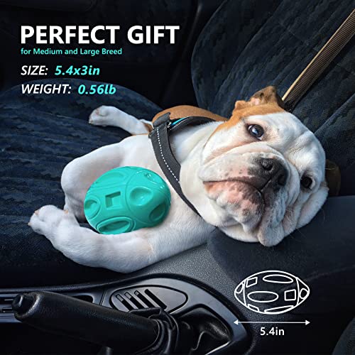EASTBLUE Dog Toys for Aggressive Chewers, Indestructible Squeaky Football - color: Teal
