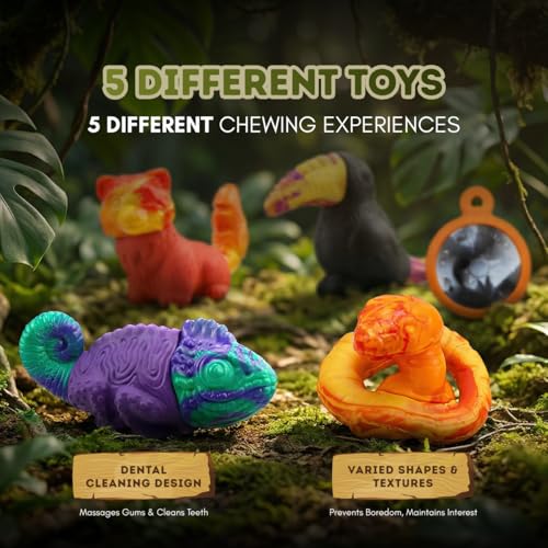 Happy PowerFlex Jungle Trek Dog Chew Dog Toys, 5 Piece Set