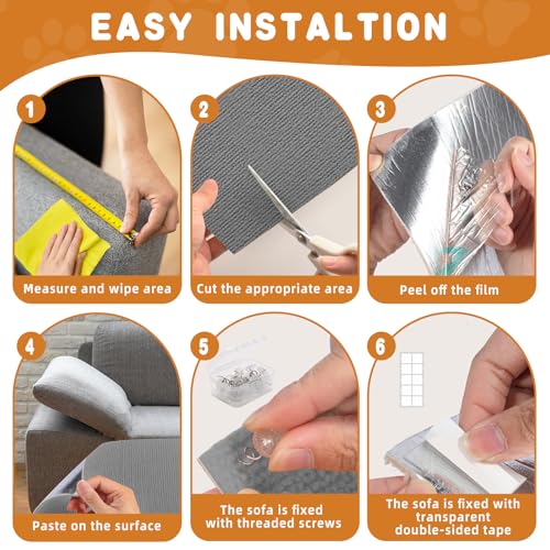 4Pack Cat Scratch Furniture Protector, Self-Adhesive, Light Gray - color: LightGrey, size: 4 Pack