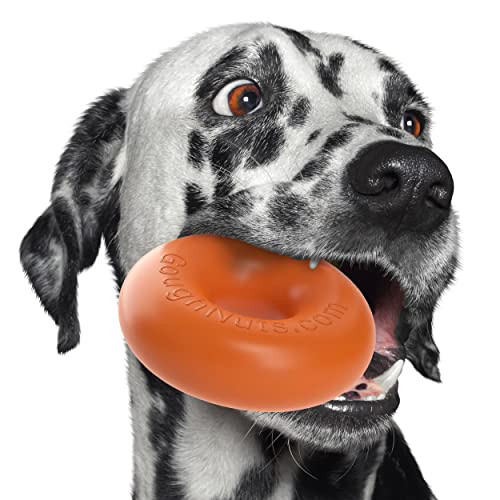 Goughnuts — Dog Toys for Aggressive Chewers | Virtually Indestructible Dog Toys for Medium Breeds Such as Pit Bulls | Heavy Duty Dog Toy | Orange - color: Orange, size: Medium, 30-70 Lbs (Original Size)