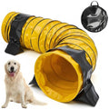 24 in 10 Foot PVC Dog Agility Tunnel with Sandbags Yellow - color: Yellow, size: 24in X 10ft