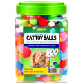 HA SHI 800pc Cat Pom Pom Balls in Jar - 0.4-1.2in Soft Quiet Cat Toys - color: 800pcs